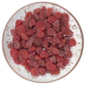 Fresa deshidratada azucarada